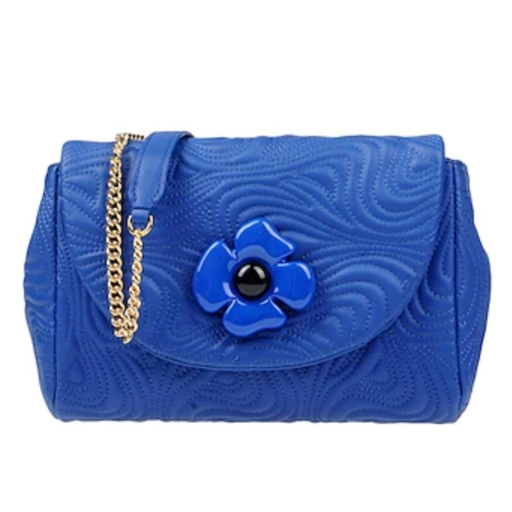 RARE Boutique Moschino Leather Vibrant Blue Crossbody Bag NWTs